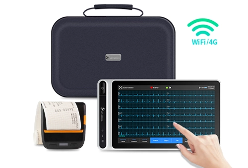Máquina de ECG de tableta de grado médico Lepu S120, monitor cardíaco portátil inteligente de 12 Plomo con impresora Bluetooth, diagnóstico de análisis de inteligencia artificial y pantalla táctil