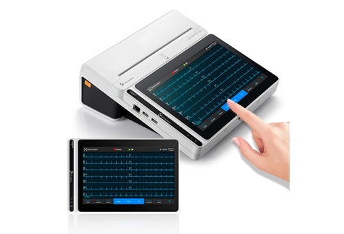 Lepu-monitor de ECG portátil inteligente de grado médico de 18 derivaciones T180 con pantalla táctil de la tableta de diagnóstico de análisis AI de la impresora